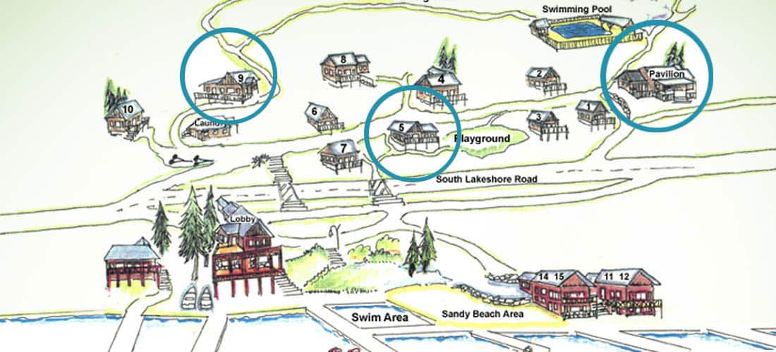 map to cabin 9, 5 and Pavillion